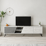ТВ-тумба с 3-мя дверцами и полками Grey Albe TV Stand варинант исполнения - 4 | Loft Concept в Самаре