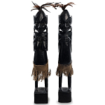 Комплект из 2-х деревянных статуэток Asmat Wooden Statuettes Black варинант исполнения - 1 | Loft Concept в Самаре