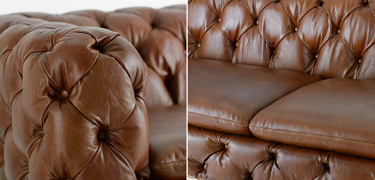 Диван Dorsten Sofa brown leather Диван Dorsten Sofa brown leather - Loft-Concept в Самаре