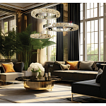 Люстра из 3-х колец с мозаичным хрустальным оформлением Sparks of Crystal варинант исполнения - 2 | Loft Concept в Самаре