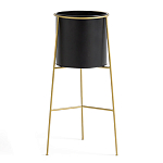 Кашпо из металла и латуни Elegance Elevated Planters черное варинант исполнения - 1 | Loft Concept в Самаре