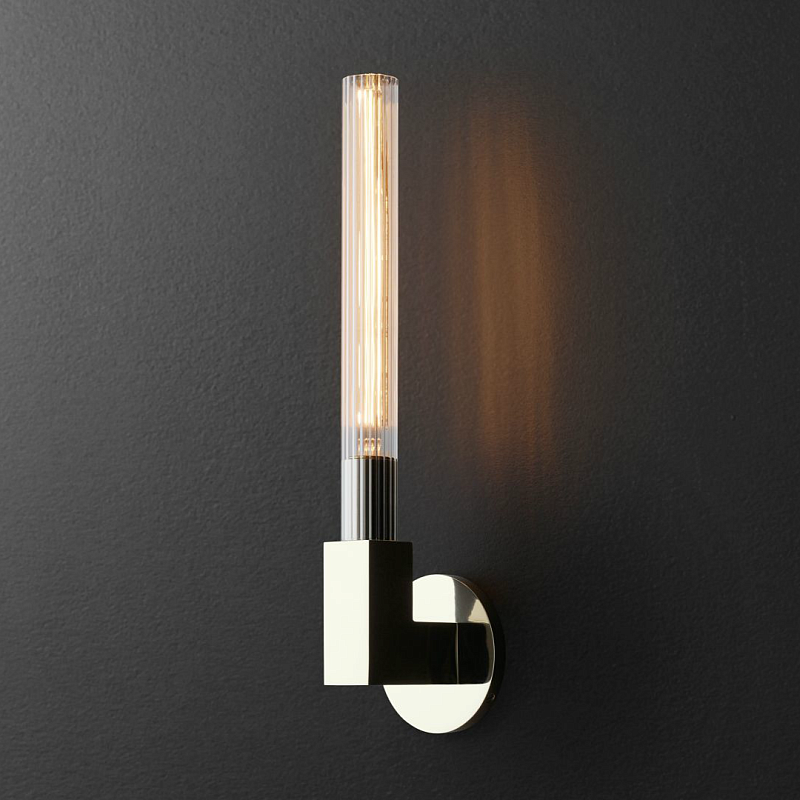 Бра RH CANNELLE wall lamp SINGLE Sconces Chrome Хром Прозрачное Стекло Бра RH CANNELLE wall lamp SINGLE Sconces Chrome Хром Прозрачное Стекло в Самаре | Loft Concept