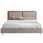 Кровать двуспальная серая с изголовьем из экокожи и ткани Modern Look варинант исполнения - 3 | Loft Concept в Самаре