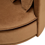 Кушетка круглая с обивкой из велюра коричневая Milky Brown Chair варинант исполнения - 5 | Loft Concept в Самаре