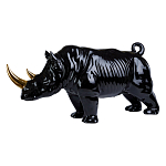 Статуэтка черный носорог с золотыми рогами Golden Horned Black Rhino варинант исполнения - 1 | Loft Concept в Самаре