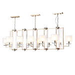 Люстра прямоугольной формы с 12-ю цилиндрическими плафонами из стекла Laurent варинант исполнения - 2 | Loft Concept в Самаре