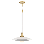 Подвесной светильник с плафоном в форме плоского купола и белой шарообразной лампой Eurofase варинант исполнения - 9 | Loft Concept в Самаре