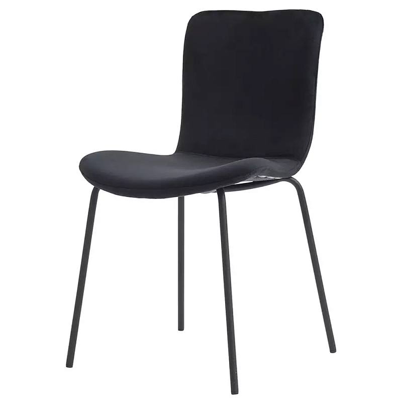 Стул черный с обивкой из велюра Black Archie Chair Черный Стул черный с обивкой из велюра Black Archie Chair Черный в Самаре | Loft Concept