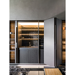 Кухонный гарнитур из дерева и камня с раздвижными дверцами OPERATING COLUMN 2.0 Dada Engenereed Kitchen варинант исполнения - 6 | Loft Concept в Самаре