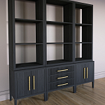 Модульный стеллаж Primo из трех составных элементов Черный дуб варинант исполнения - 3 | Loft Concept в Самаре