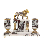 Настольный письменный набор из мрамора с декором в виде льва в подарочной упаковке Marble Accessory варинант исполнения - 4 | Loft Concept в Самаре