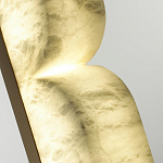 Бра с изогнутым плафоном из белого алебастра на прямоугольном основании Cryptocrystalline Stone варинант исполнения - 5 | Loft Concept в Самаре