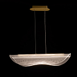 Люстра линейная с прозрачным волнообразным плафоном Wave Line варинант исполнения - 3 | Loft Concept в Самаре