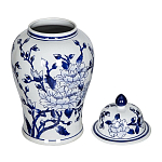 Ваза с крышкой и синим цветочным узором Blue & White Ornament  варинант исполнения - 2 | Loft Concept в Самаре