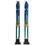 Комплект из 2-х деревянных статуэток Asmat Statuettes Blue Green варинант исполнения - 4 | Loft Concept в Самаре