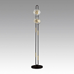 Торшер с 2-мя прозрачными стеклянными плафонами и золотистыми декоративными вставками Virelia варинант исполнения - 3 | Loft Concept в Самаре