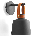 Черное матовое бра с декором под кожу Chestery варинант исполнения - 1 | Loft Concept в Самаре