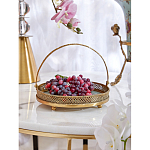 Блюдо круглое с ручкой и голубым фарфоровым дном с цветочным рисунком Blue Garden варинант исполнения - 4 | Loft Concept в Самаре