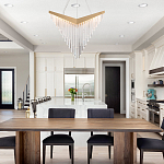 Люстра золотого цвета в форме галочки с каскадом длинных прозрачных трубок Eurofase варинант исполнения - 10 | Loft Concept в Самаре