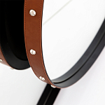 Зеркало овальное в металлической раме с кожаной отделкой Loft in Reflection варинант исполнения - 3 | Loft Concept в Самаре