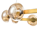 Люстра подвесная светодиодная с 9-ю круглыми плафонами коньячного цвета Iona Chandelier Brass  варинант исполнения - 2 | Loft Concept в Самаре