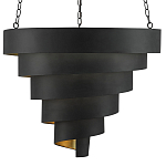 Подвесной светильник в форме спирали черный с золотой внутренней отделкой Warm Glow варинант исполнения - 2 | Loft Concept в Самаре