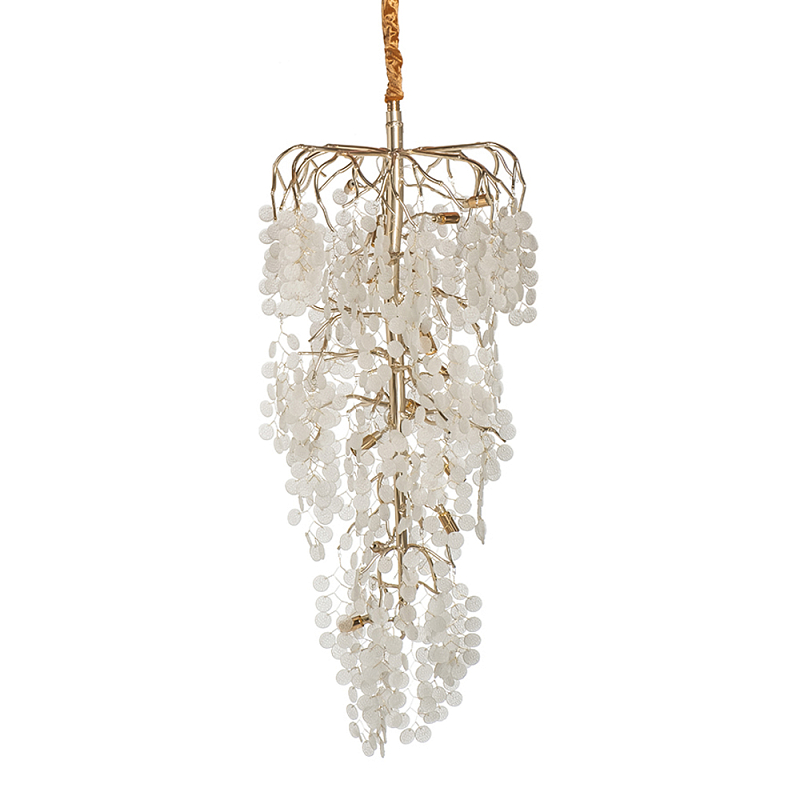 Люстра каскадная на золотистом каркасе Branched Golden Chandelier Золотой Прозрачный в Самаре | Loft Concept 