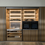 Кухонный гарнитур из дерева и камня с раздвижными дверцами OPERATING COLUMN 2.0 Dada Engenereed Kitchen варинант исполнения - 1 | Loft Concept в Самаре