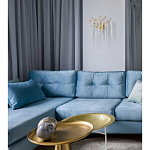 Бра золотого цвета с разветвленными ветвями и длинными прозрачными подвесками в форме стеклянных сосулек Droplet Chandelier варинант исполнения - 7 | Loft Concept в Самаре