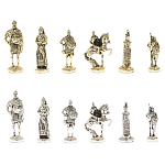 Шахматы в ларце из натуральных камней Долерит Малахит Мрамор Decorative Thematic Chess Русь варинант исполнения - 8 | Loft Concept в Самаре