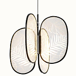 Люстра с гравировкой на акриловых плафонах Gravyura Black D 50 см варинант исполнения - 1 | Loft Concept в Самаре