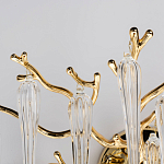 Бра золотого цвета с разветвленными ветвями и длинными прозрачными подвесками в форме стеклянных сосулек Droplet Chandelier варинант исполнения - 5 | Loft Concept в Самаре