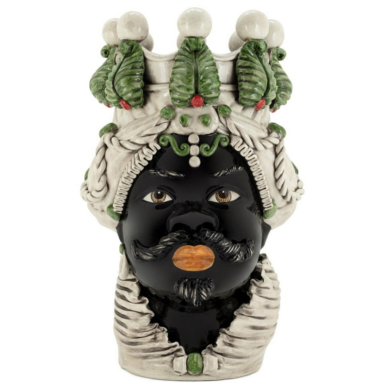 Ваза Vase Moro Man Ltd Green Red Бежевый Зеленый Черный Ваза Vase Moro Man Ltd Green Red Бежевый Зеленый Черный в Самаре | Loft Concept