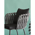 Стул мягкий с декором в виде плетеных лент на спинке и подлокотниках Semicircular Chair Decorated with Ribbons варинант исполнения - 3 | Loft Concept в Самаре