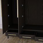 Большой Шкаф Primo Темный орех с 3 дверьми и 3 выдвижными ящиками варинант исполнения - 7 | Loft Concept в Самаре