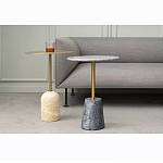 Кофейный столик круглый из мрамора серый Reliable Foundation варинант исполнения - 5 | Loft Concept в Самаре