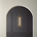 Люстра золотая с внутренним цилиндром из хрустальных бусин Romantic Lantern варинант исполнения - 3 | Loft Concept в Самаре