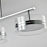 Люстра светодиодная с 4-мя круглыми прозрачными плафонами цилиндрической формы из акрила и стекла с пультом для регулировки света Glass Lamp Chromium варинант исполнения - 2 | Loft Concept в Самаре