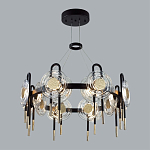 Люстра подвесная круглая черного цвета с круглыми прозрачными плафонами Virelia  варинант исполнения - 3 | Loft Concept в Самаре