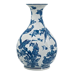 Ваза с мотивами цветущего сада с попугаями Blue Vase Inspired by Nature варинант исполнения - 2 | Loft Concept в Самаре
