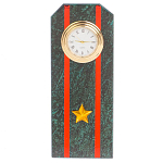 Часы погон ВС подарочные настольные из натурального камня Змеевик Military Clock варинант исполнения - 7 | Loft Concept в Самаре