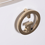 Тумбочка белая овальная с мраморной столешницей Thoroughbass варинант исполнения - 5 | Loft Concept в Самаре