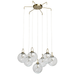 Люстра с 7-ю плафонами из прозрачного стекла в форме шара Orb Cascade  варинант исполнения - 2 | Loft Concept в Самаре