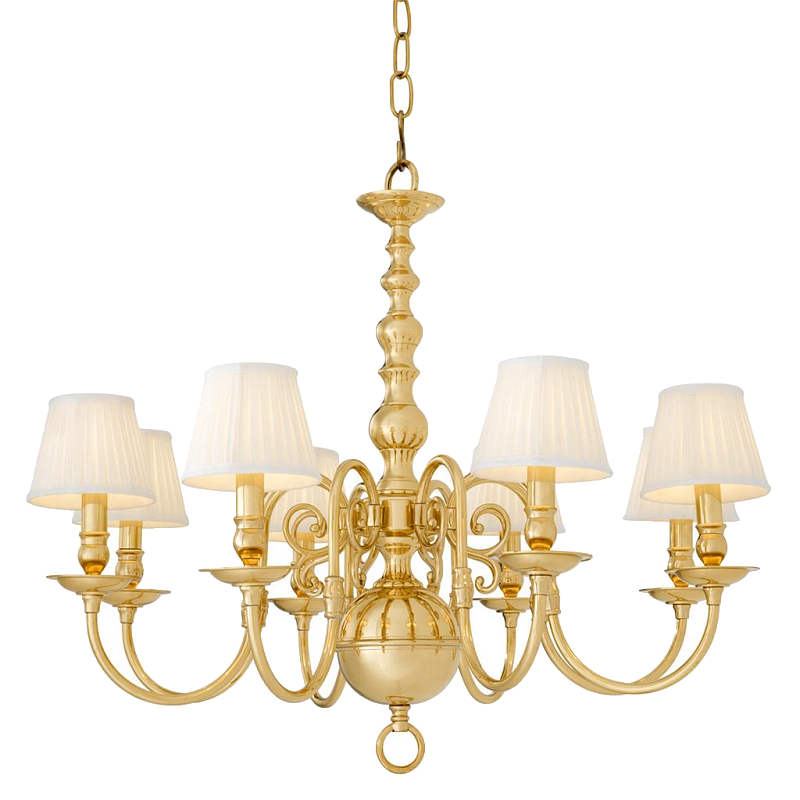 Люстра Eichholtz Chandelier Bourbon Brass Латунь Белый Черный в Самаре | Loft Concept 