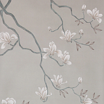 Обои ручная роспись Magnolia Canopy Original Colourway on Oyster Shell metallic silk варинант исполнения - 2 | Loft Concept в Самаре