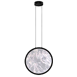 Светодиодный подвесной светильник круглой формы с металлической рамой черного цвета Marble Glow 47 варинант исполнения - 2 | Loft Concept в Самаре