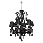 Люстра подвесная с плиссированными абажурами и множеством подвесок черного цвета Диаметр 62 см Lustre Reverie варинант исполнения - 1 | Loft Concept в Самаре