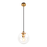Подвесной светильник со стеклянным прозрачным плафоном в форме шара и золотыми металлическим акцентами 20 ClassiCon варинант исполнения - 2 | Loft Concept в Самаре