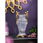 Ваза прозрачная с бронзовыми ручками в виде ангелов Eden Garden варинант исполнения - 2 | Loft Concept в Самаре