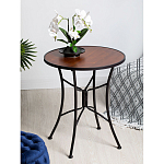 Столик приставной с круглой столешницей на металлическом черном основании Scenical Table варинант исполнения - 2 | Loft Concept в Самаре